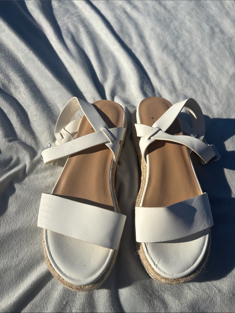 A new day White Espadrille Ankle Strap Sandals size 7.5